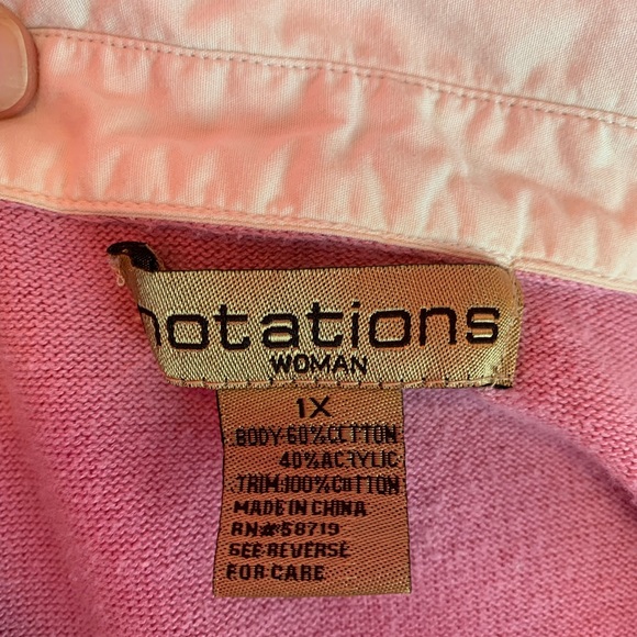 Notations pink argyle sweater size 1X - Picture 6 of 6